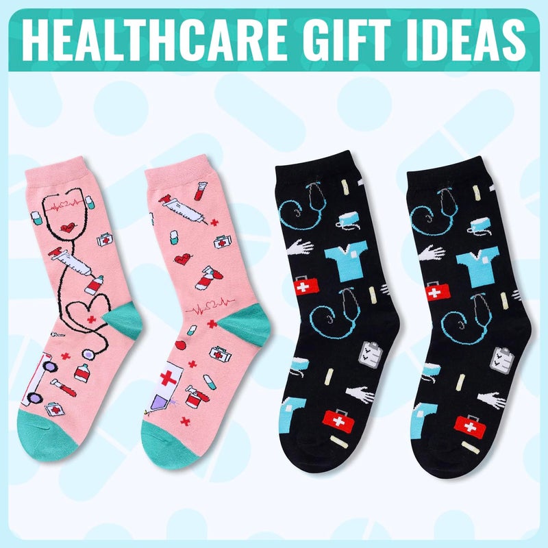 Happy Pop HAPPYPOP Doctor Nurse Socks for Women - CNA Gifts, Medical Gifts for Nurses Students Female, Nursing Graduation Gift, Nurse Week Socks - Image 4